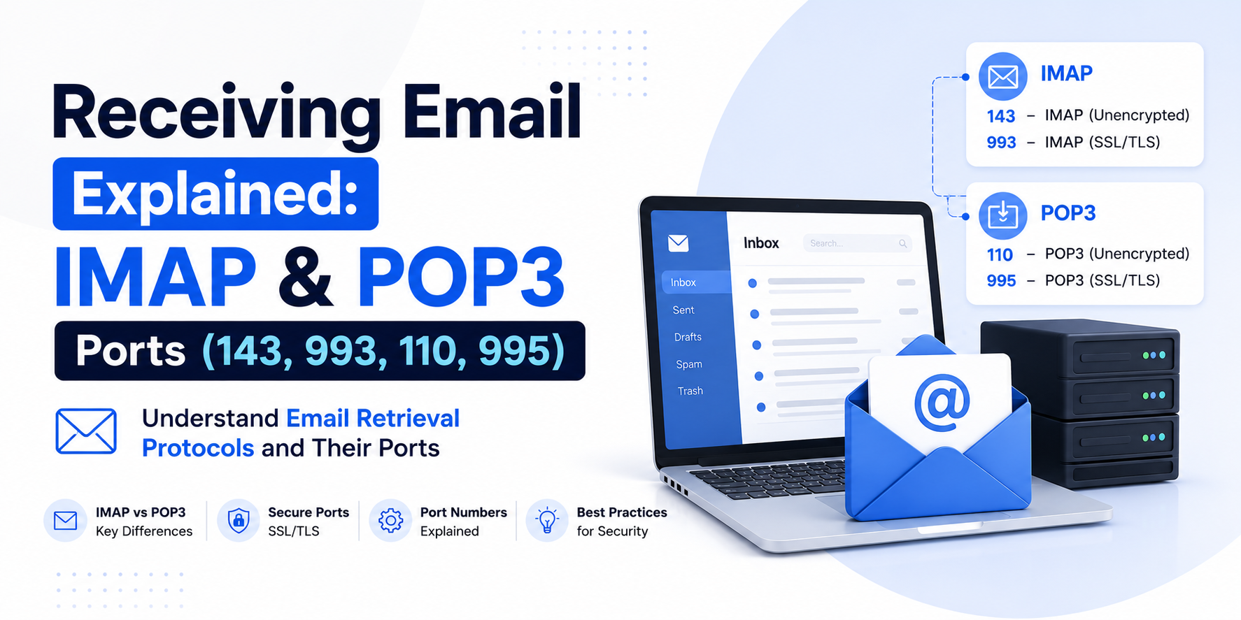 Receiving Email Explained: IMAP & POP3 Ports (143, 993, 110, 995)